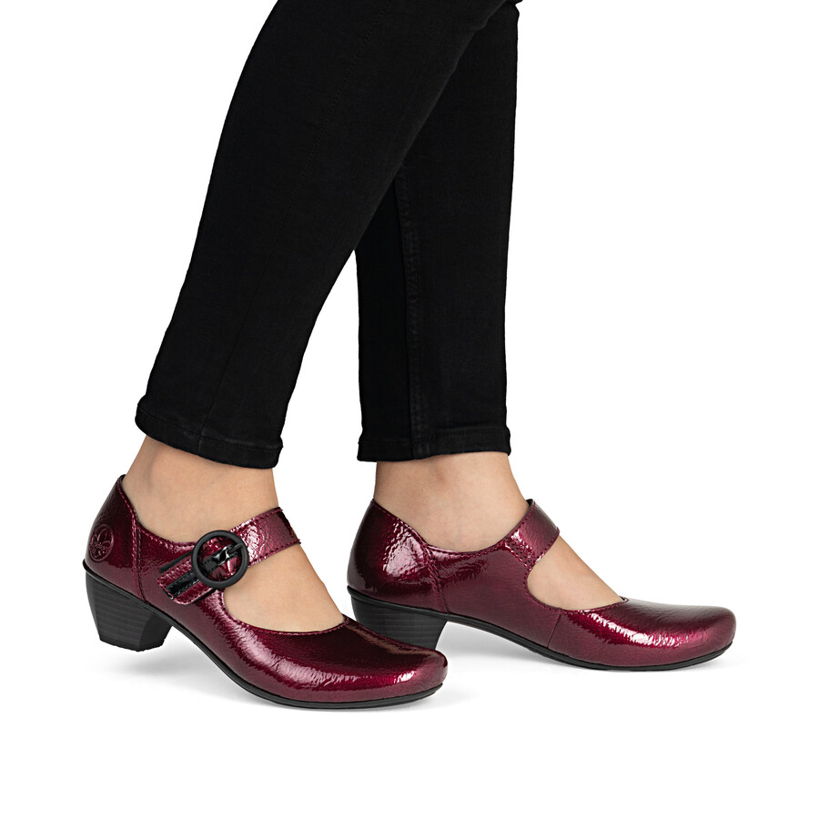 chaussures à scratch rouges pour femmes rieker 41756-33