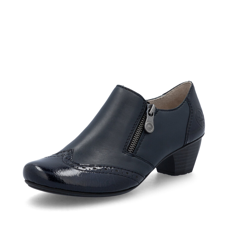 chaussures à fermeture éclair bleues pour femmes rieker 41757-15
