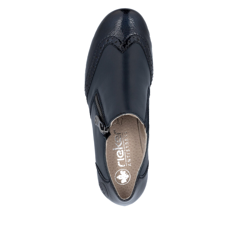 chaussures à fermeture éclair bleues pour femmes rieker 41757-15