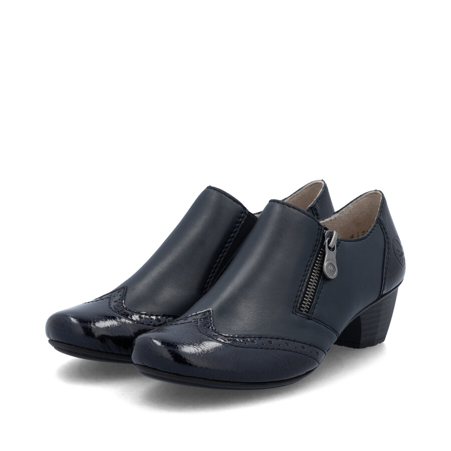 chaussures à fermeture éclair bleues pour femmes rieker 41757-15