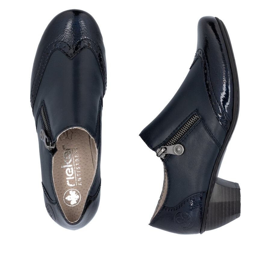 chaussures à fermeture éclair bleues pour femmes rieker 41757-15