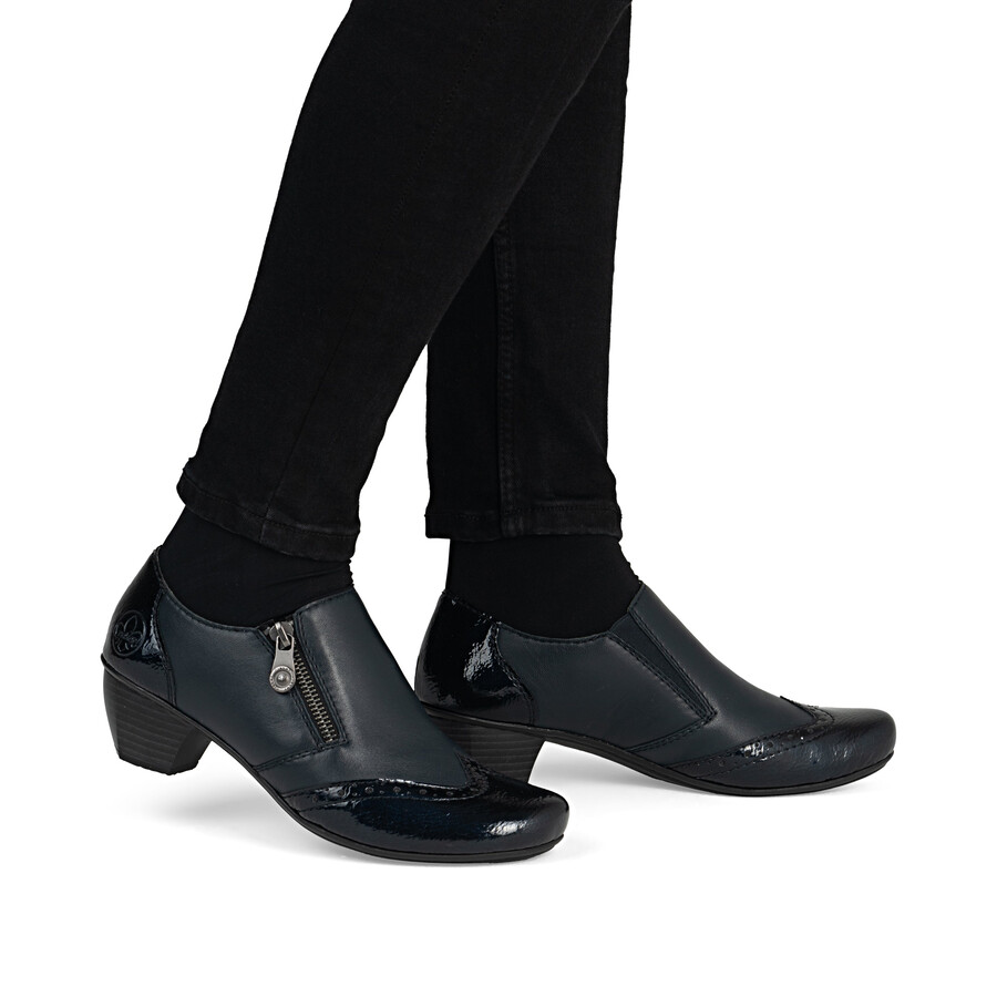 chaussures à fermeture éclair bleues pour femmes rieker 41757-15