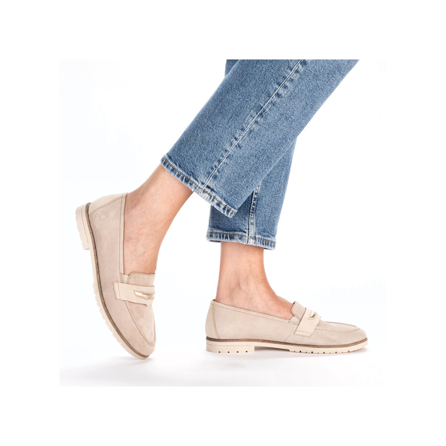 chaussures beiges élastiques pour femmes rieker 45301-60