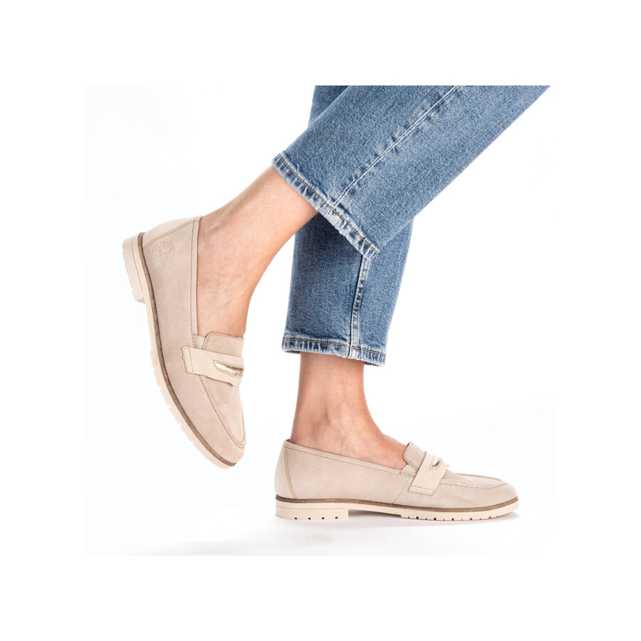 chaussures beiges élastiques pour femmes rieker 45301-60