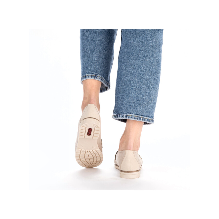 chaussures beiges élastiques pour femmes rieker 45301-60
