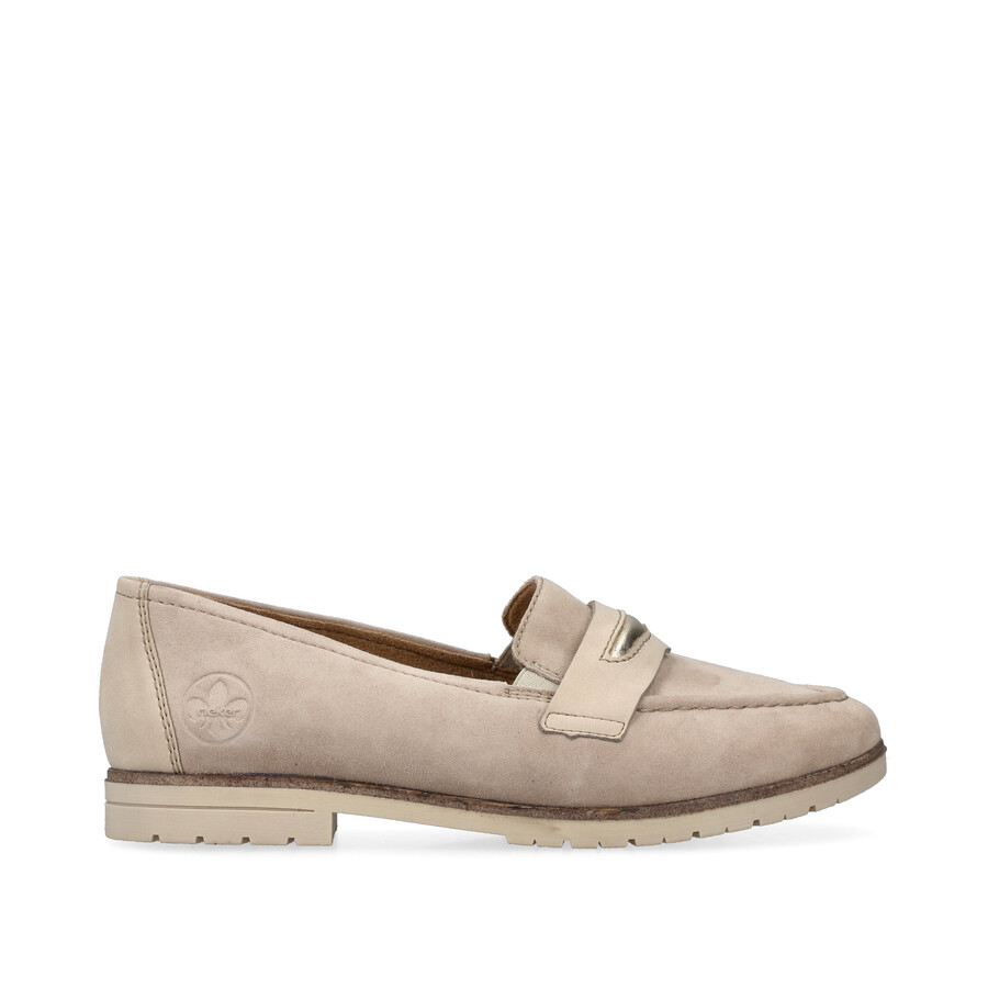 chaussures beiges élastiques pour femmes rieker 45301-60