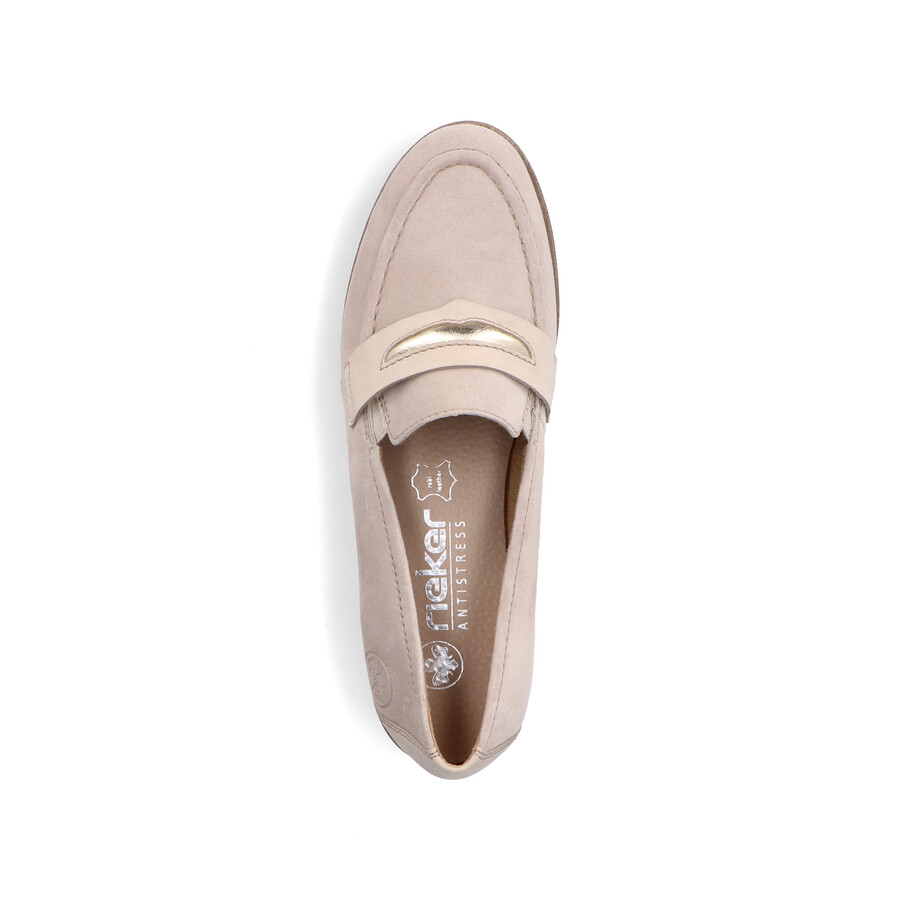 chaussures beiges élastiques pour femmes rieker 45301-60