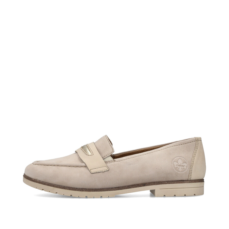 chaussures beiges élastiques pour femmes rieker 45301-60