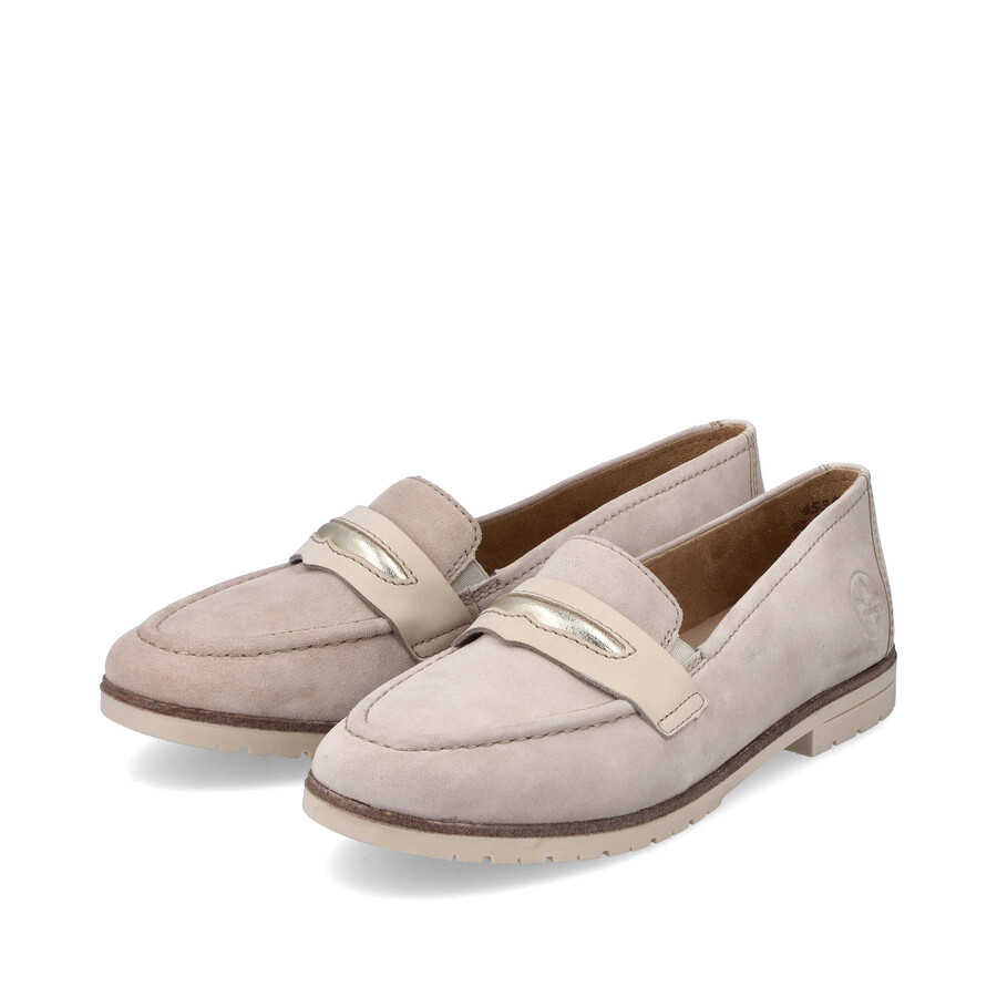 chaussures beiges élastiques pour femmes rieker 45301-60