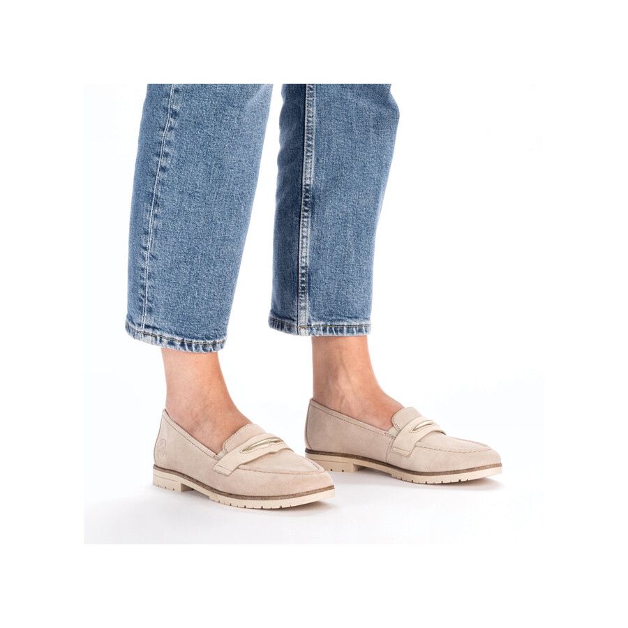 chaussures beiges élastiques pour femmes rieker 45301-60