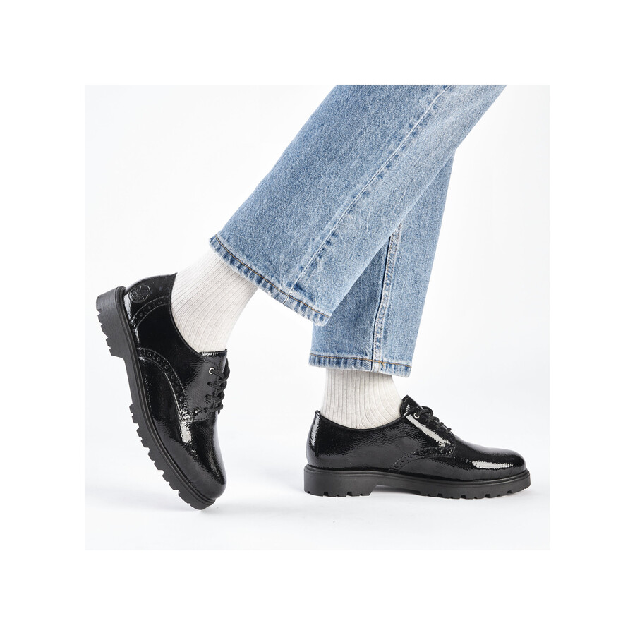 chaussures élastiques noires pour femmes rieker 45502-00
