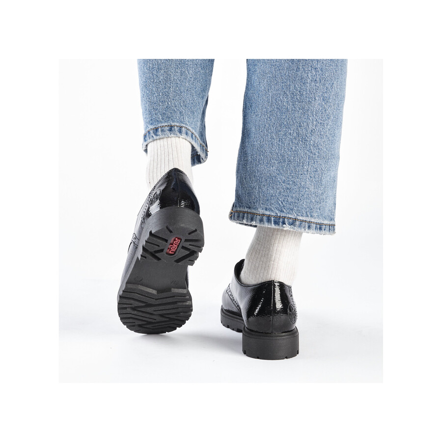 chaussures élastiques noires pour femmes rieker 45502-00