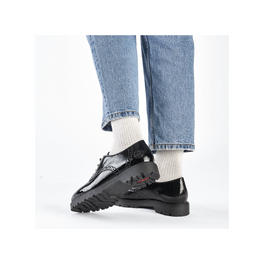 chaussures élastiques noires pour femmes rieker 45502-00