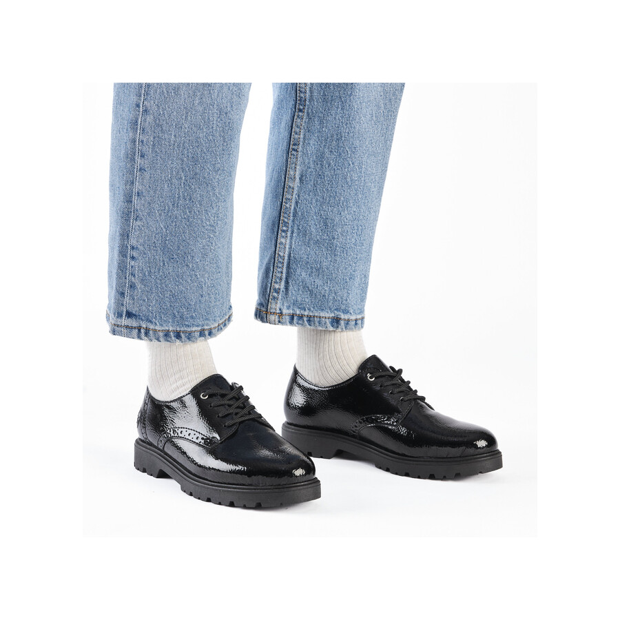 chaussures élastiques noires pour femmes rieker 45502-00