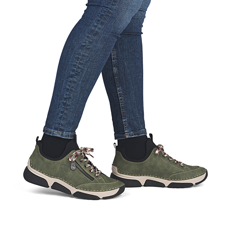 chaussures élastiques vertes pour femmes rieker 45973-54