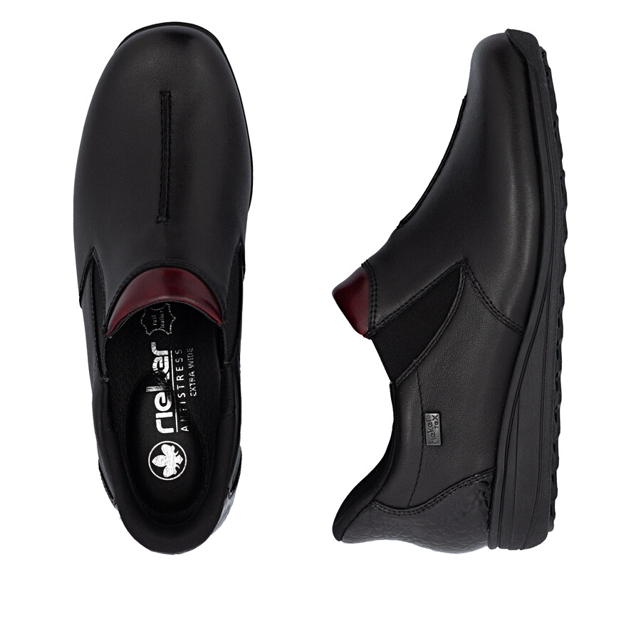 chaussures élastiques noires pour femmes rieker 47253-00