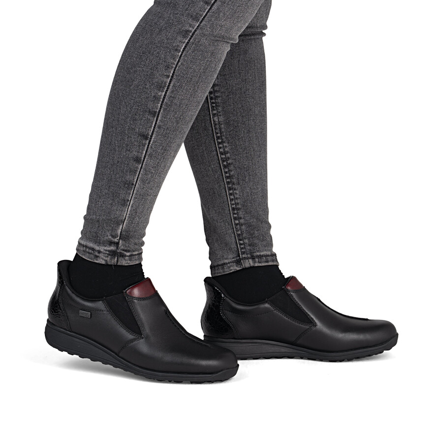 chaussures élastiques noires pour femmes rieker 47253-00