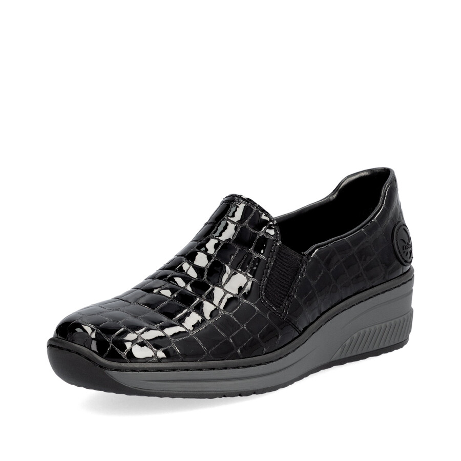 chaussures élastiques noires pour femmes rieker 48752-00