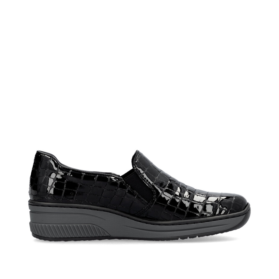 chaussures élastiques noires pour femmes rieker 48752-00