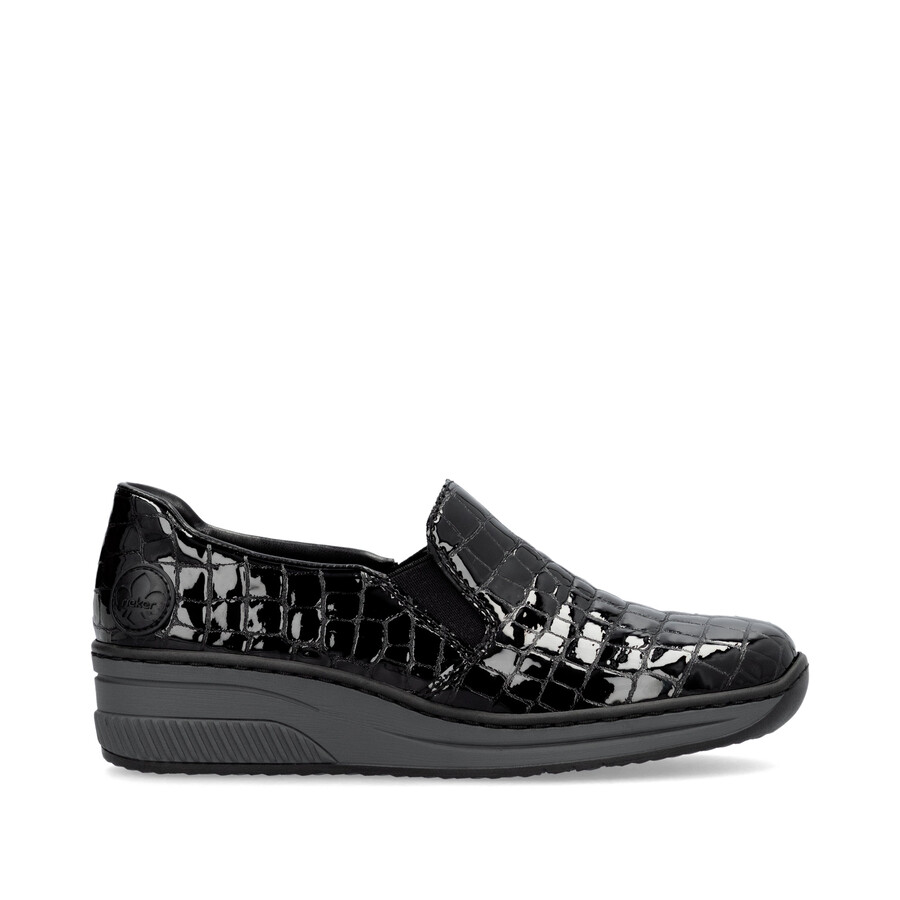chaussures élastiques noires pour femmes rieker 48752-00