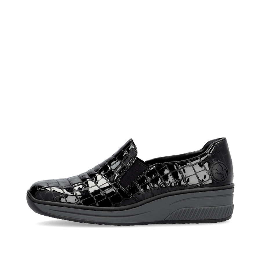 chaussures élastiques noires pour femmes rieker 48752-00
