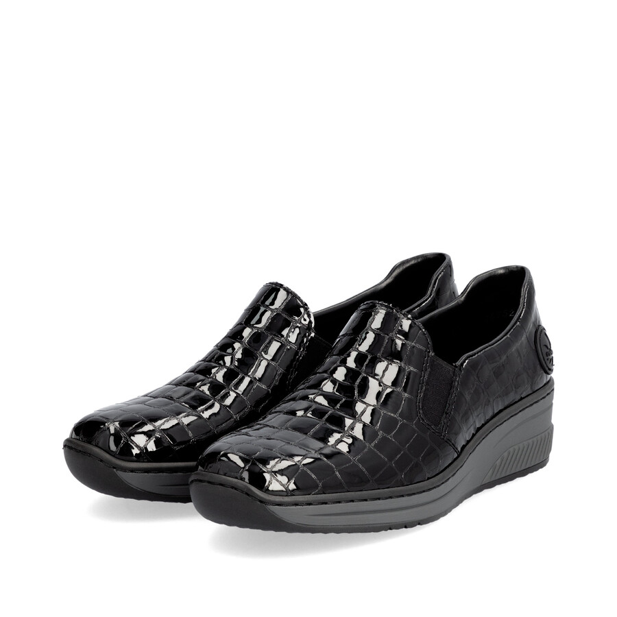 chaussures élastiques noires pour femmes rieker 48752-00