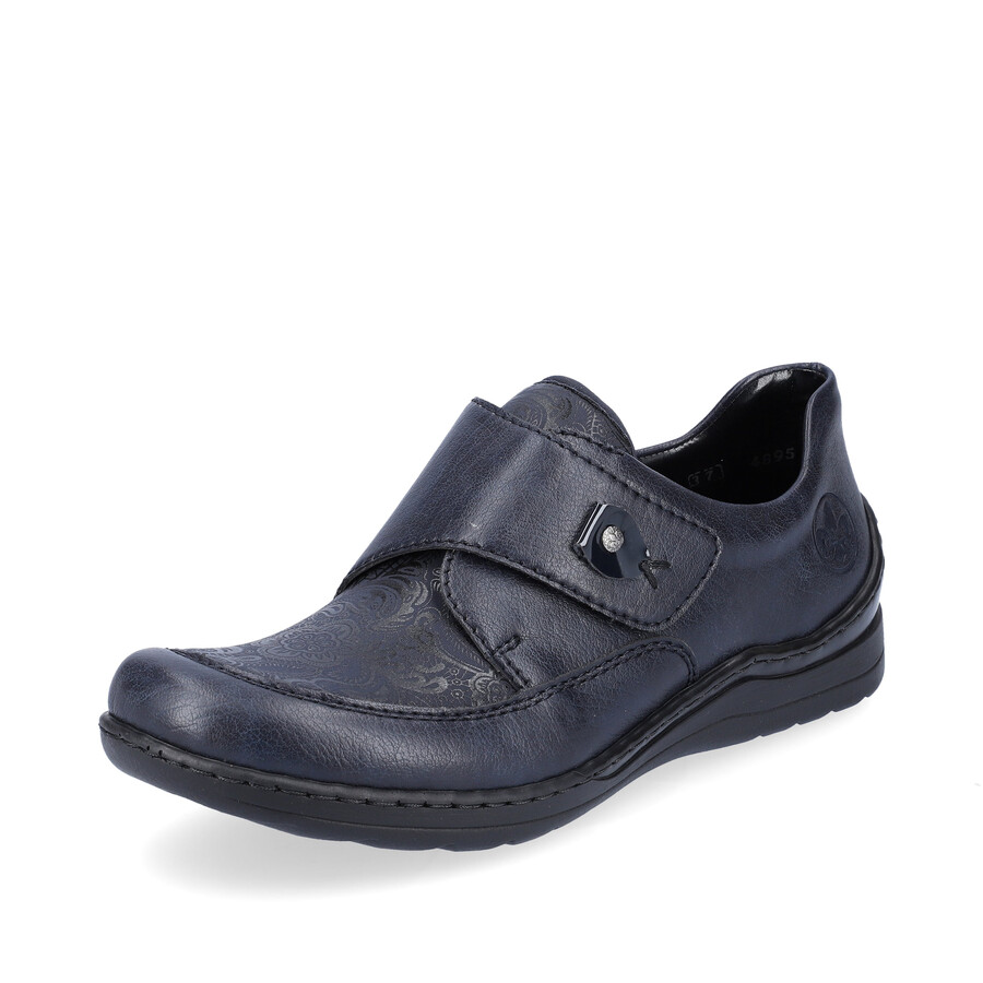 chaussures bleues à scratch pour femmes rieker 48951-14