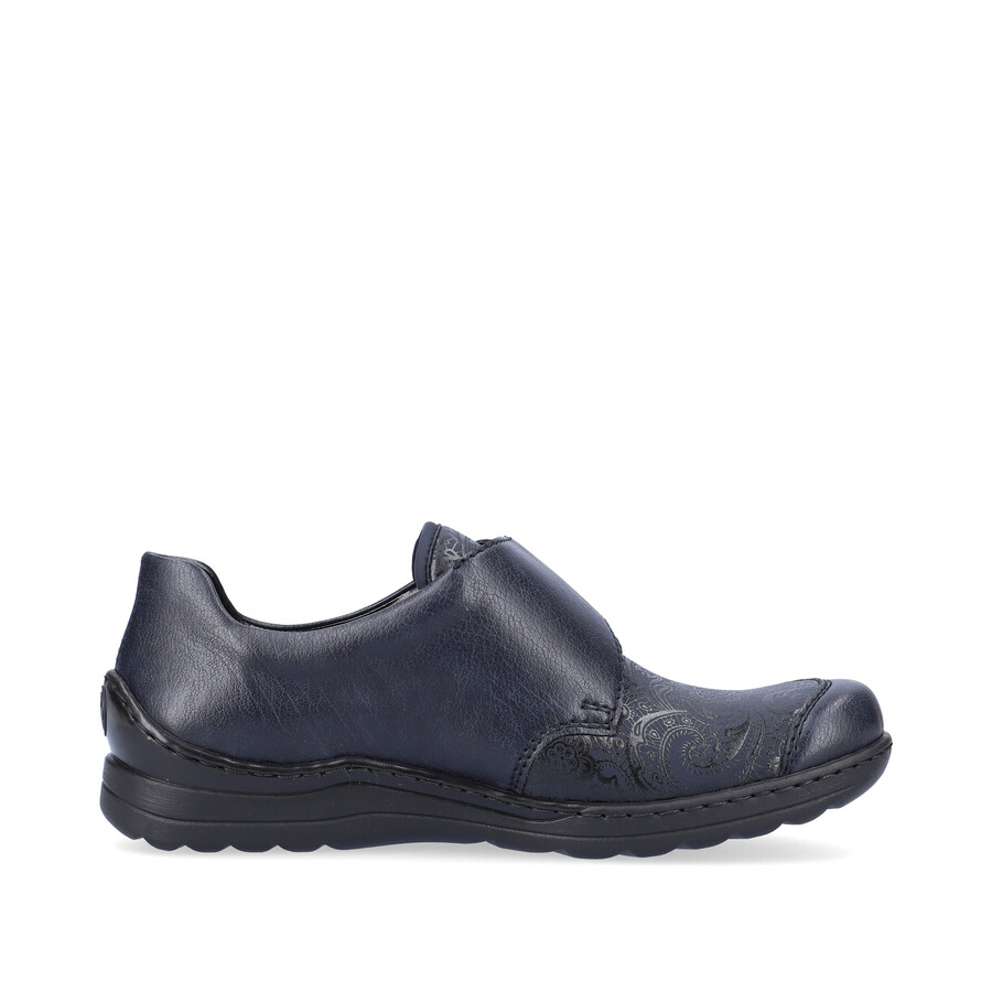 chaussures bleues à scratch pour femmes rieker 48951-14