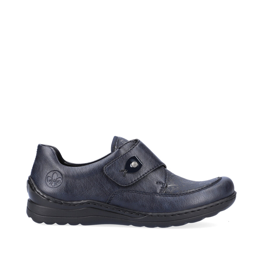 chaussures bleues à scratch pour femmes rieker 48951-14