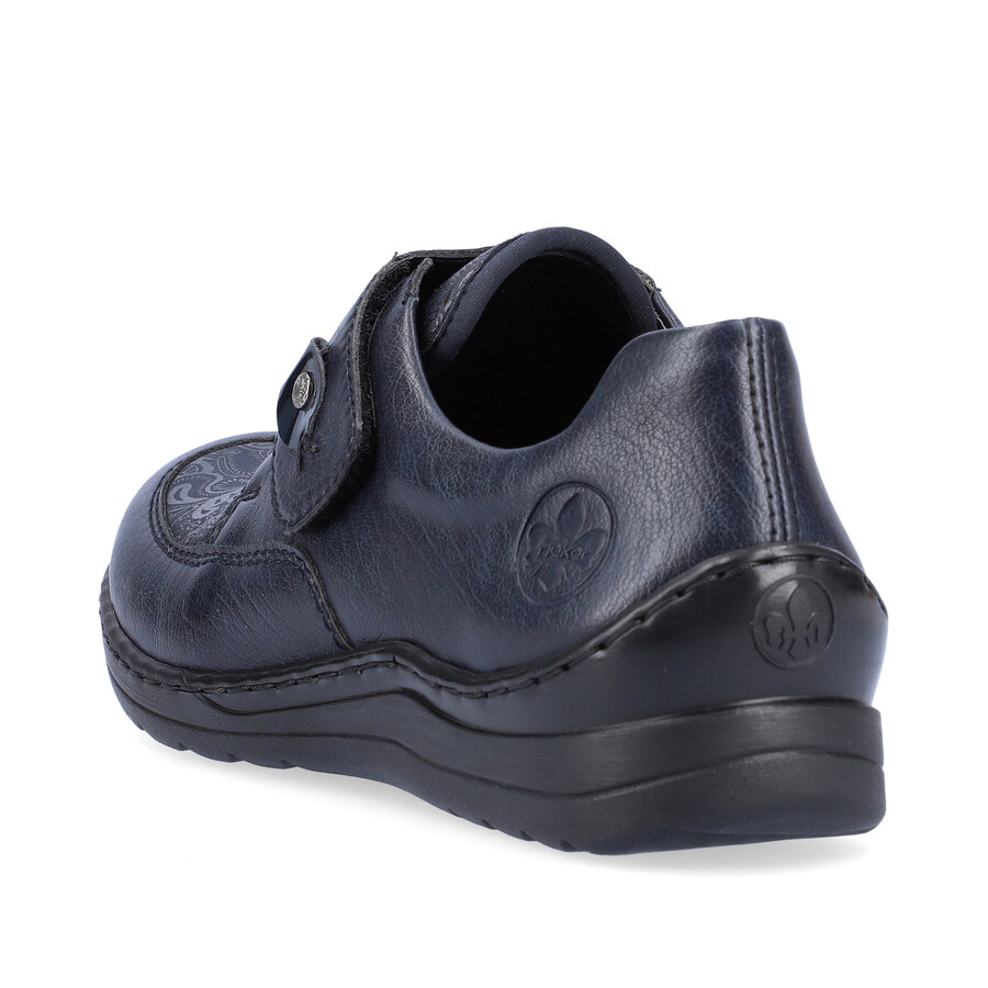 chaussures bleues à scratch pour femmes rieker 48951-14