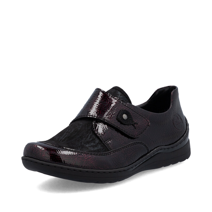chaussures à scratch rouges pour femmes rieker 48951-35