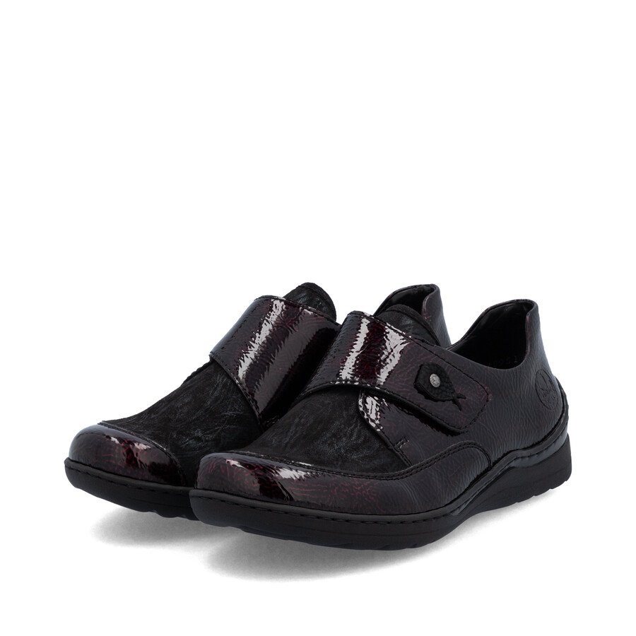 chaussures à scratch rouges pour femmes rieker 48951-35