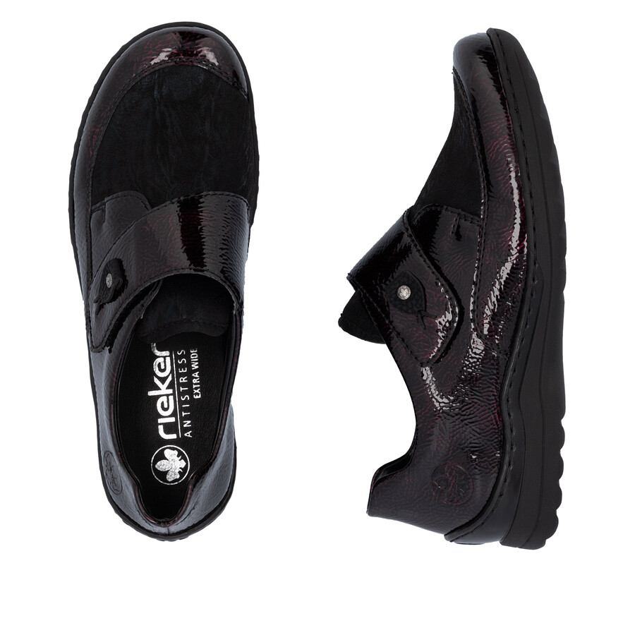 chaussures à scratch rouges pour femmes rieker 48951-35