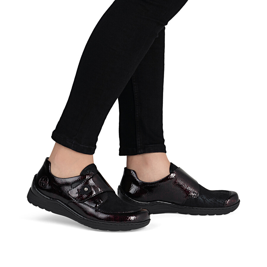 chaussures à scratch rouges pour femmes rieker 48951-35