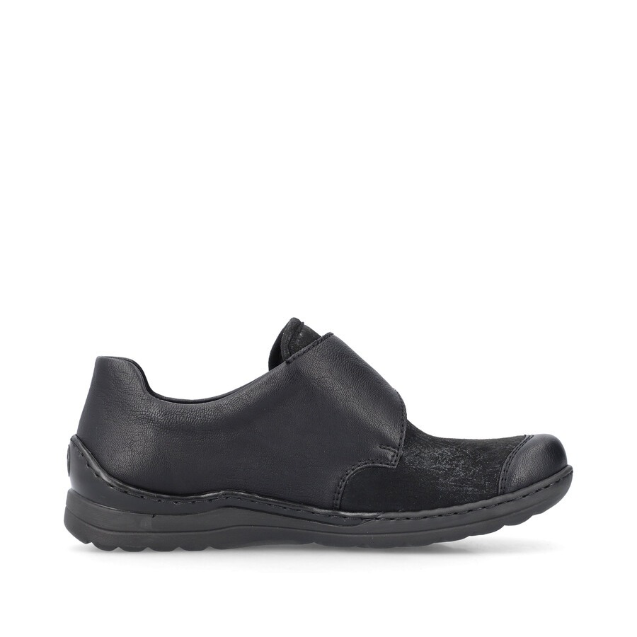 chaussures noires à scratch pour femmes rieker 48954-00