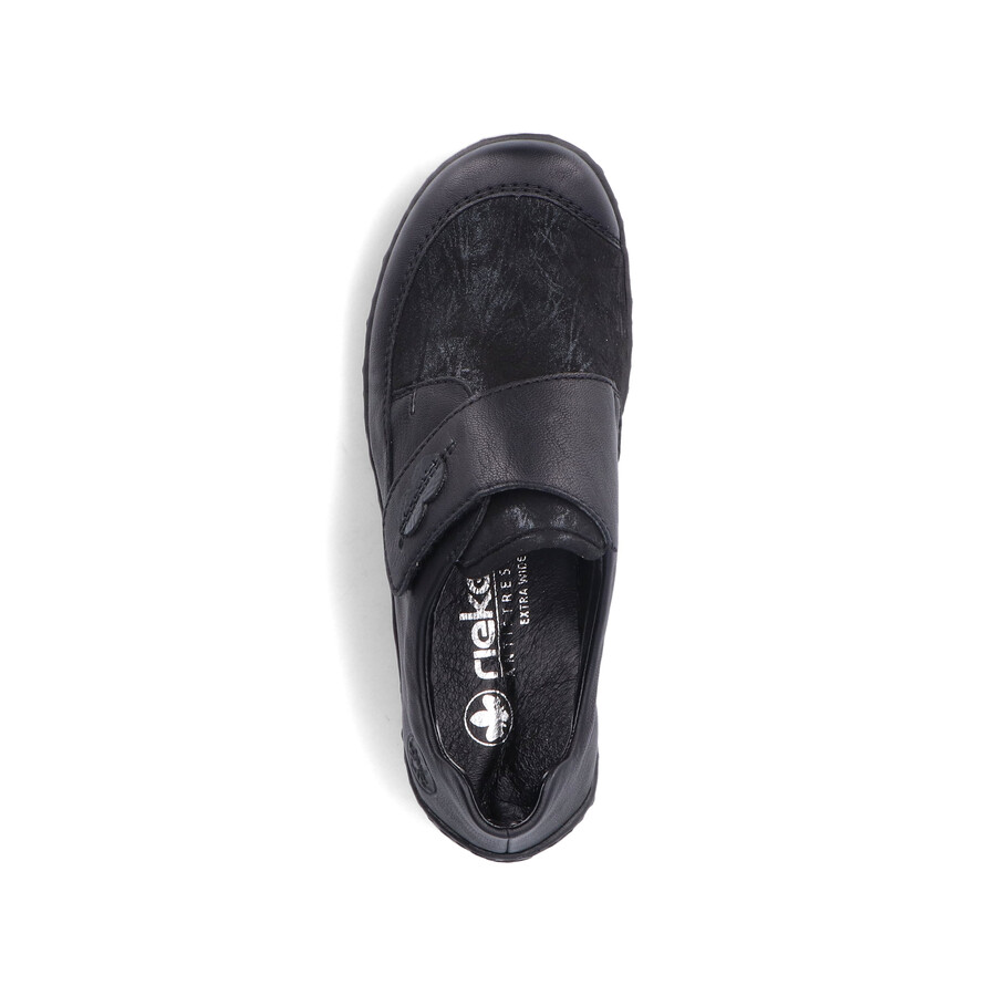 chaussures noires à scratch pour femmes rieker 48954-00