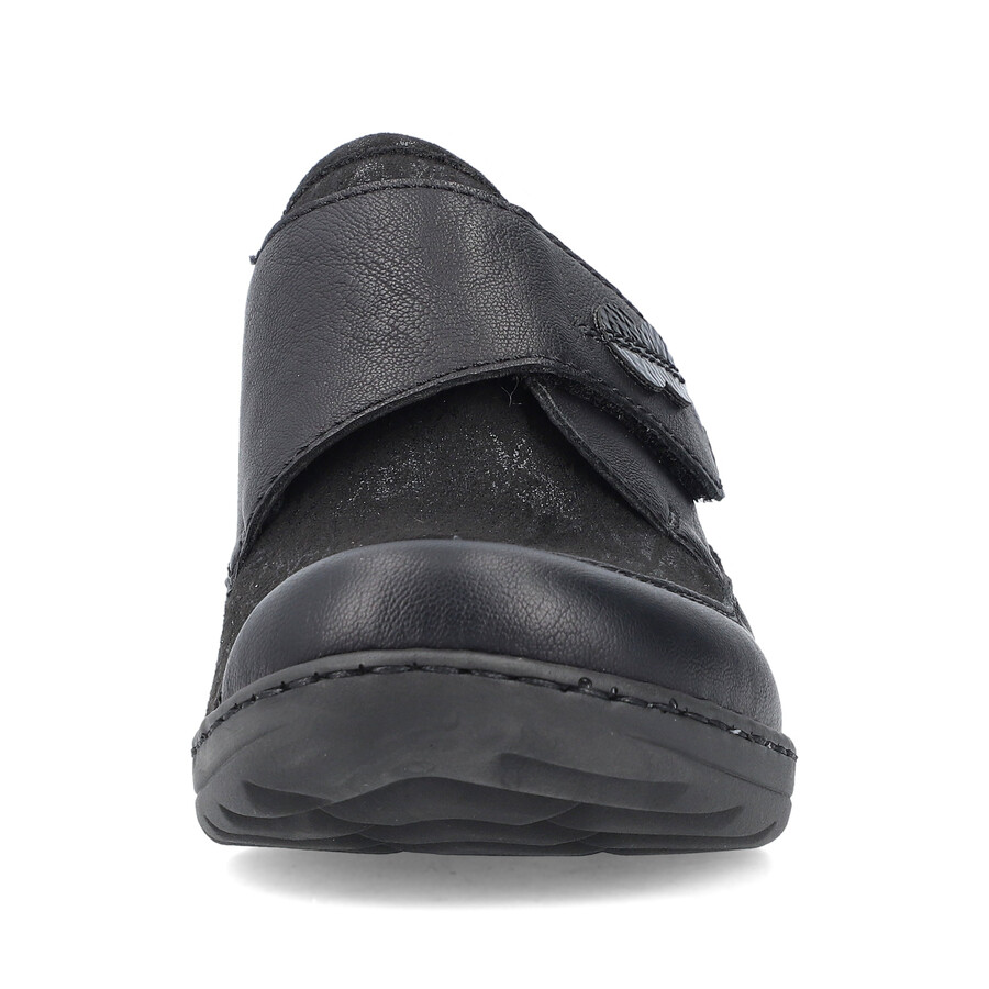 chaussures noires à scratch pour femmes rieker 48954-00