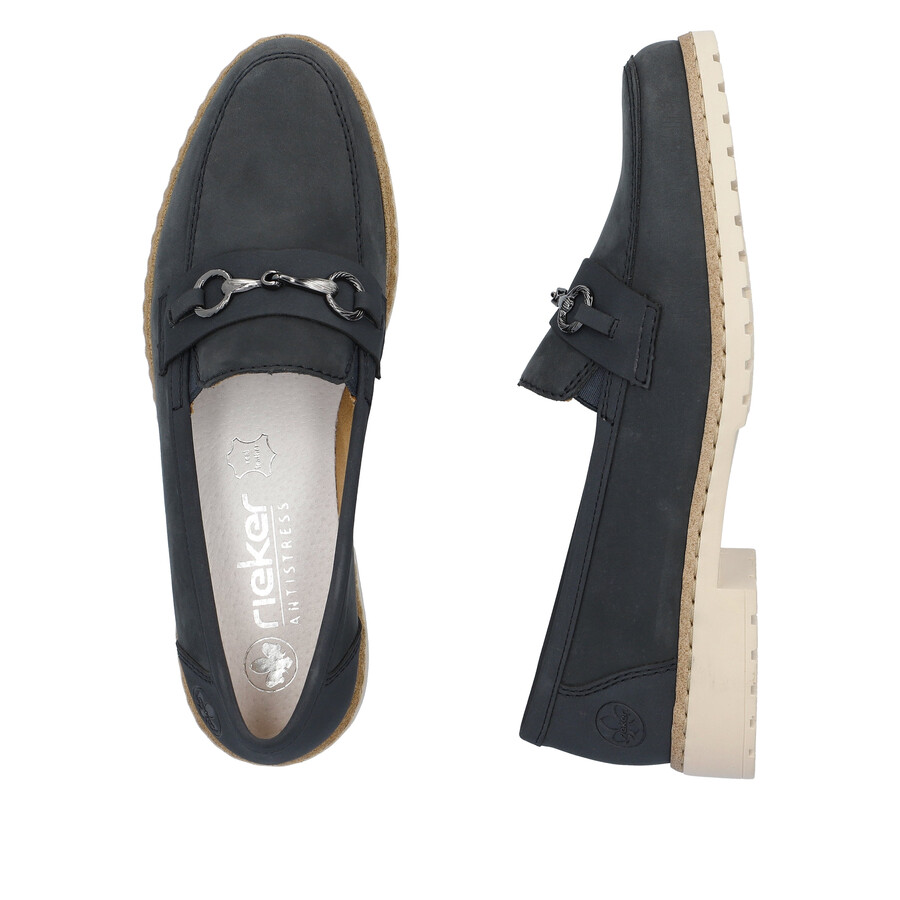chaussures élastiques bleues pour femmes rieker 51860-14
