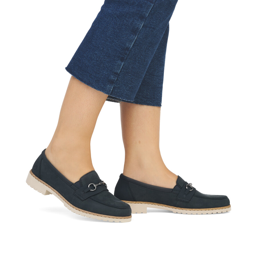 chaussures élastiques bleues pour femmes rieker 51860-14