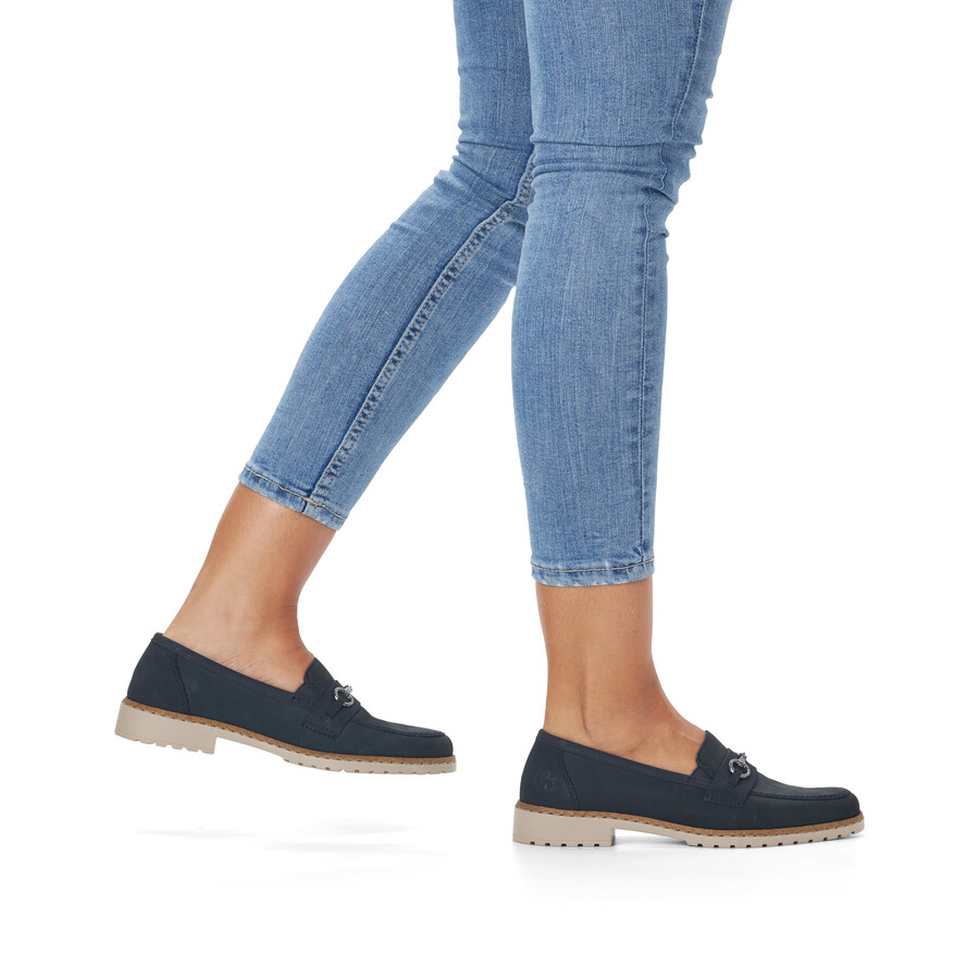 chaussures élastiques bleues pour femmes rieker 51860-14