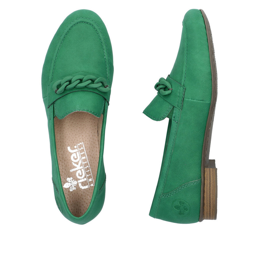 chaussures élastiques vertes pour femmes rieker 51999-52