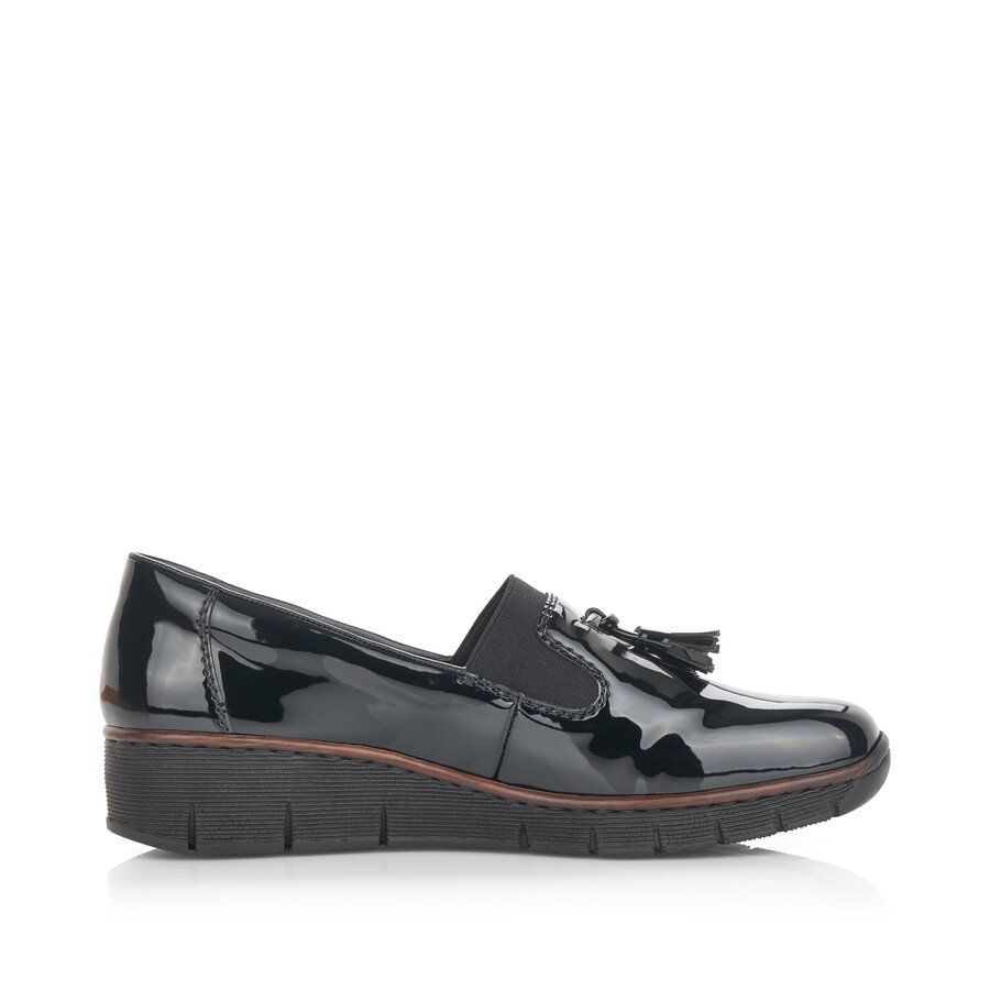 chaussures élastiques noires pour femmes rieker 53751-00
