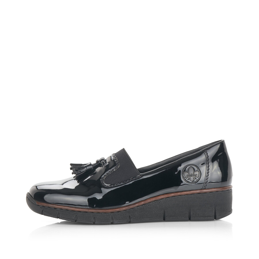 chaussures élastiques noires pour femmes rieker 53751-00
