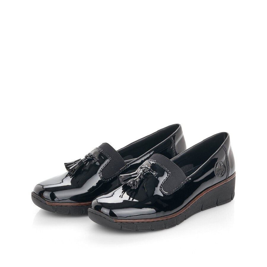 chaussures élastiques noires pour femmes rieker 53751-00