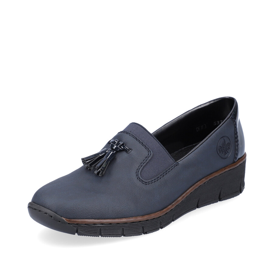 chaussures élastiques bleues pour femmes rieker 53751-14