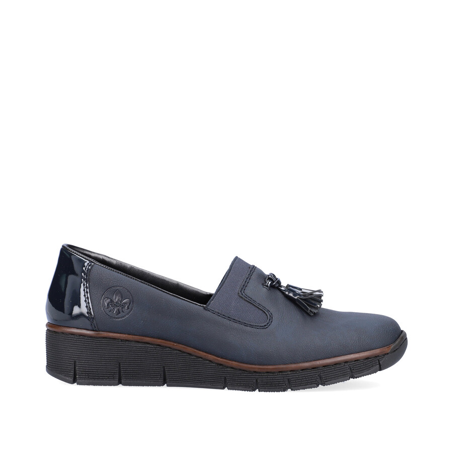 chaussures élastiques bleues pour femmes rieker 53751-14
