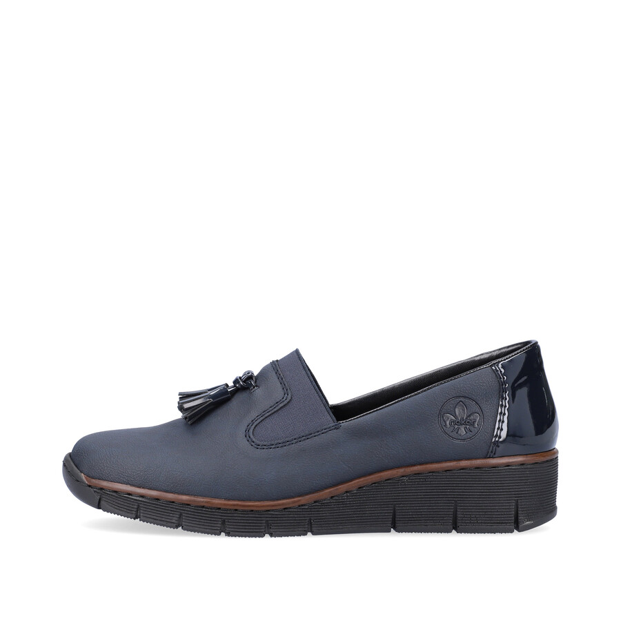 chaussures élastiques bleues pour femmes rieker 53751-14