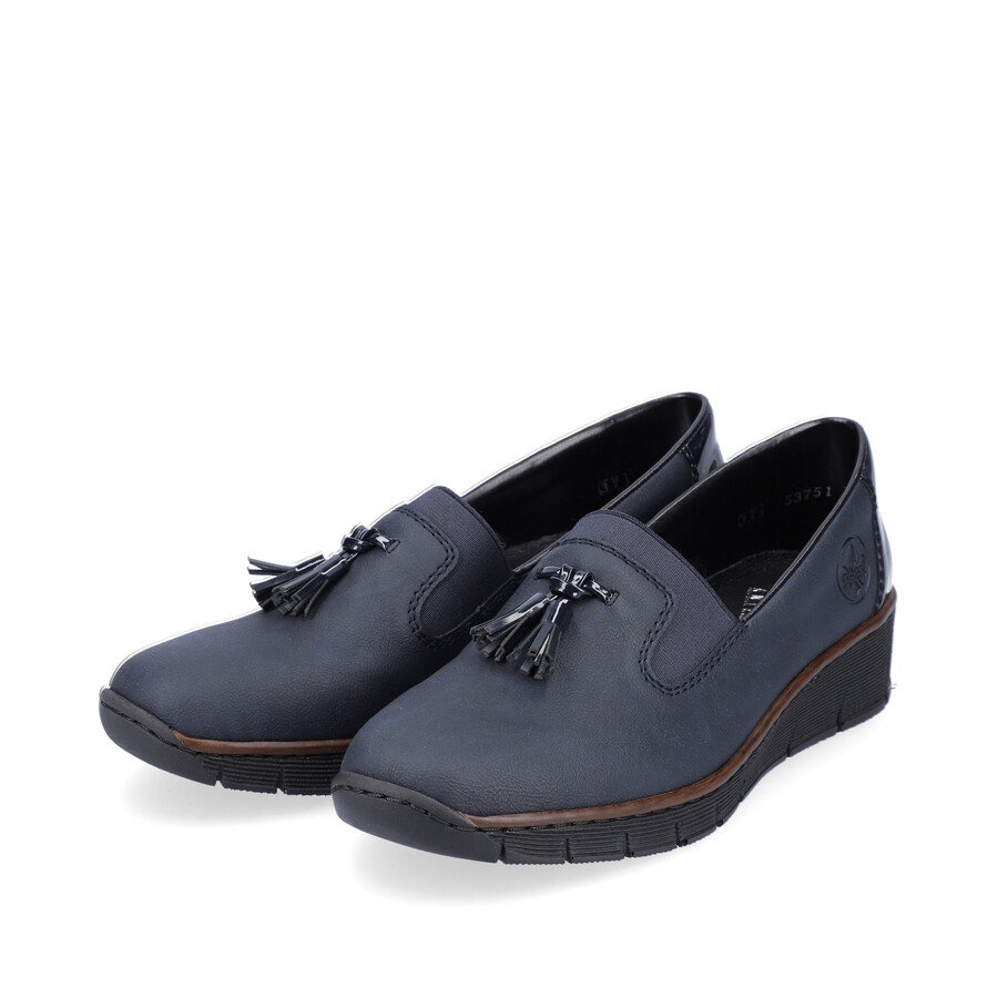 chaussures élastiques bleues pour femmes rieker 53751-14