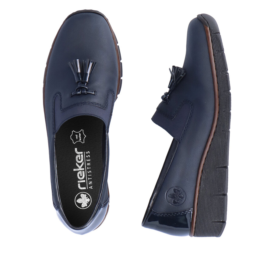 chaussures élastiques bleues pour femmes rieker 53751-14