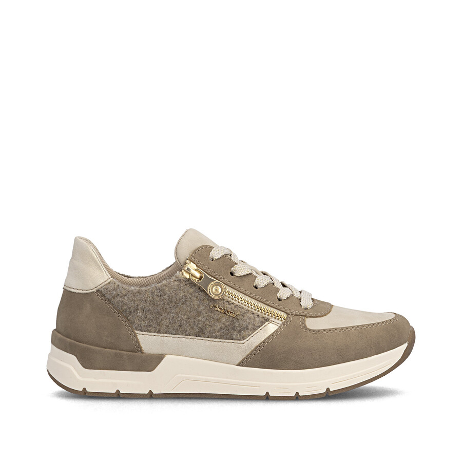 chaussures beiges à fermeture éclair pour femmes rieker 58902-64